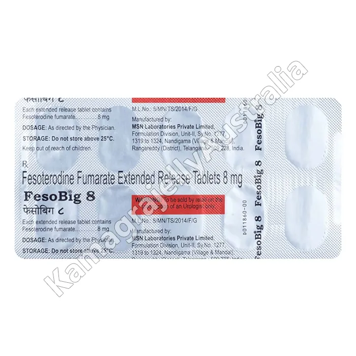 Fesobig 8 mg Tablet (Fesoterodine Fumarate)